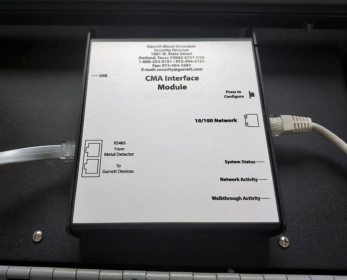 Модуль компьютерного интерфейса CMA для PD-6500i и MZ-6100, для передачи данных о работе металлодетектора по протоколу ONVIF в формате XML.